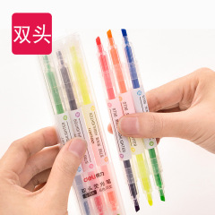 Leice S736 Dual-Head Fluorescent Pens, 6 Colors, 3-Packs, Simple Style, Student Use, Light Color Marking Pens