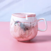 Creative INS marble pattern ceramic mug can set logo wedding gift cup ceramic coffee cup