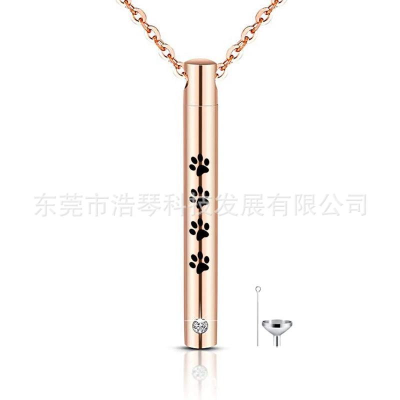 Остатки шерсти домашних животных и ожерелье из пепла U-образной цилиндрической лапы с принтом алмазной кассеты кулон ювелирные изделия для кремации