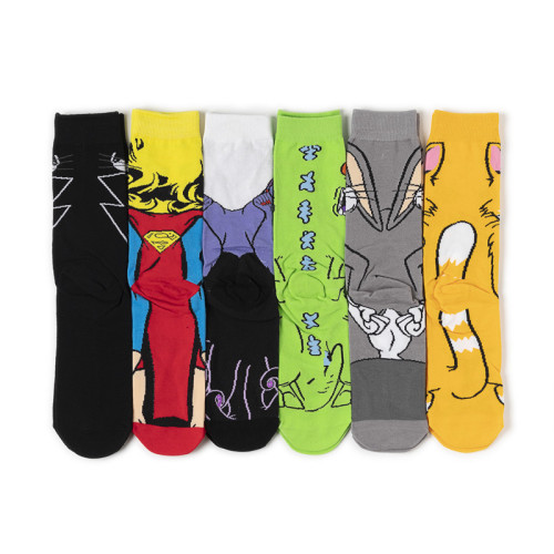 Female cross-border Wonder Woman combed cotton Deadpool socks anime cartoon Bugs Bunny socks anime men's mid-calf cotton socks