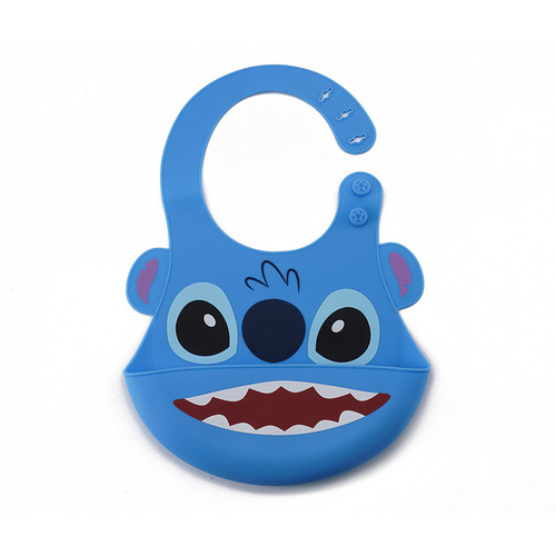 Disney children's baby eating bib bib super soft silicone infant waterproof rice bag feeding bib