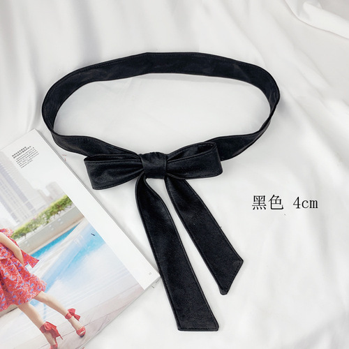 Leather-wrapped belt with fur decoration, PU leather strap, minimalist leather belt with bow detail, suitable for trench coats and overcoats.