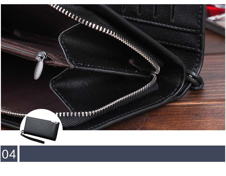 Long Wallet Men's Multi-card Zipper Clutch Bag Simple European And American Style Factory Sales display picture 3