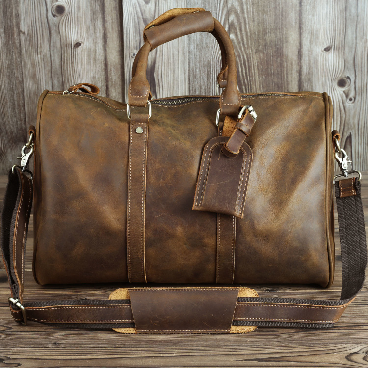 Fashionable retro leather travel bag
