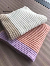 2021秋冬新款羊绒针织儿童围巾驼白紫橘色柔软中厚保暖套口围巾