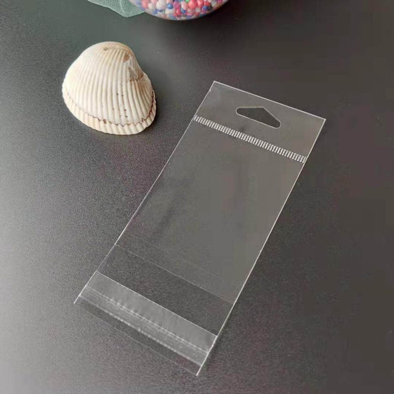 工厂批发三角孔挂钩袋OPP透明自封口 飞机孔圆孔卡头袋纸卡包装袋
