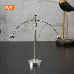 創意大號金屬舉重平衡小鐵人擺件不倒翁學生日禮品減壓益智玩具球