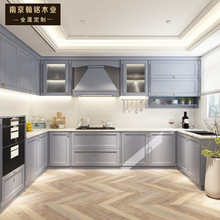 扬州整体橱柜定 制实木厨柜门板 石英石台面定做厨柜开放式北欧风