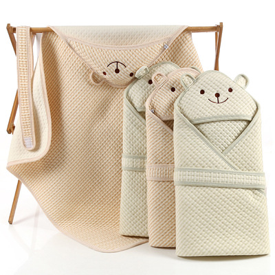 厂家直销春秋季新生婴儿纯棉抱被初生宝宝外出抱毯包被批发定制|ms