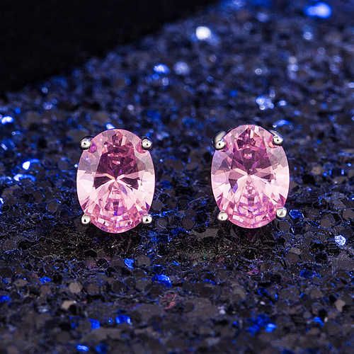 wish hot selling oval colorful stone earrings for women European and American Australian gemstone earrings simple fashion personalized jewelry