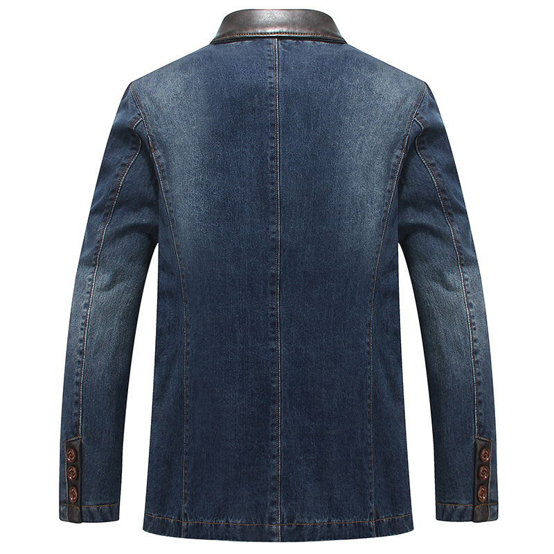 2018 primavera y otoño transfronterizo hombres Denim casual traje más tamaño traje de algodón de negocios chaqueta de los hombres 3158