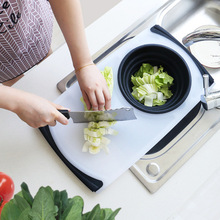 厨房塑料砧板家用伸缩沥水切菜板洗菜水槽收纳篮