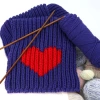 Dark blue with red heart, tutorial, tools