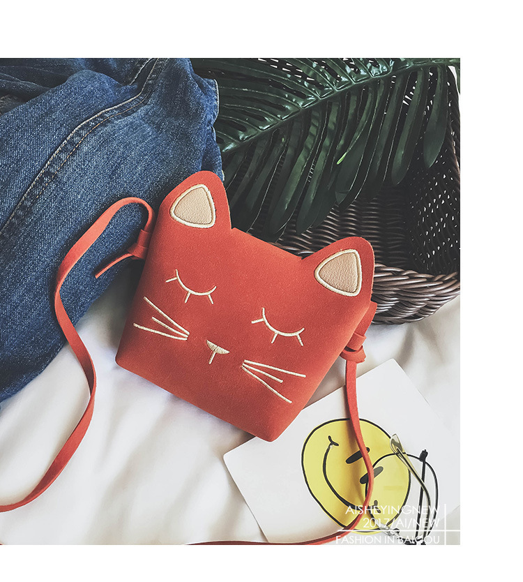 172g Weight Polyester Lining Material Zipper Closure Type Single Shoulder Strap Strap Type Crossbody Bag Bags Type Daily, Shopping Occasion Pu Leather Material Cat, Solid Color Pattern All Seasons Season Kid'S Gender Cute Style Square Shape Kid'S Pu Leather Cat Solid Color Cute Square Zipper Crossbody Bag 5