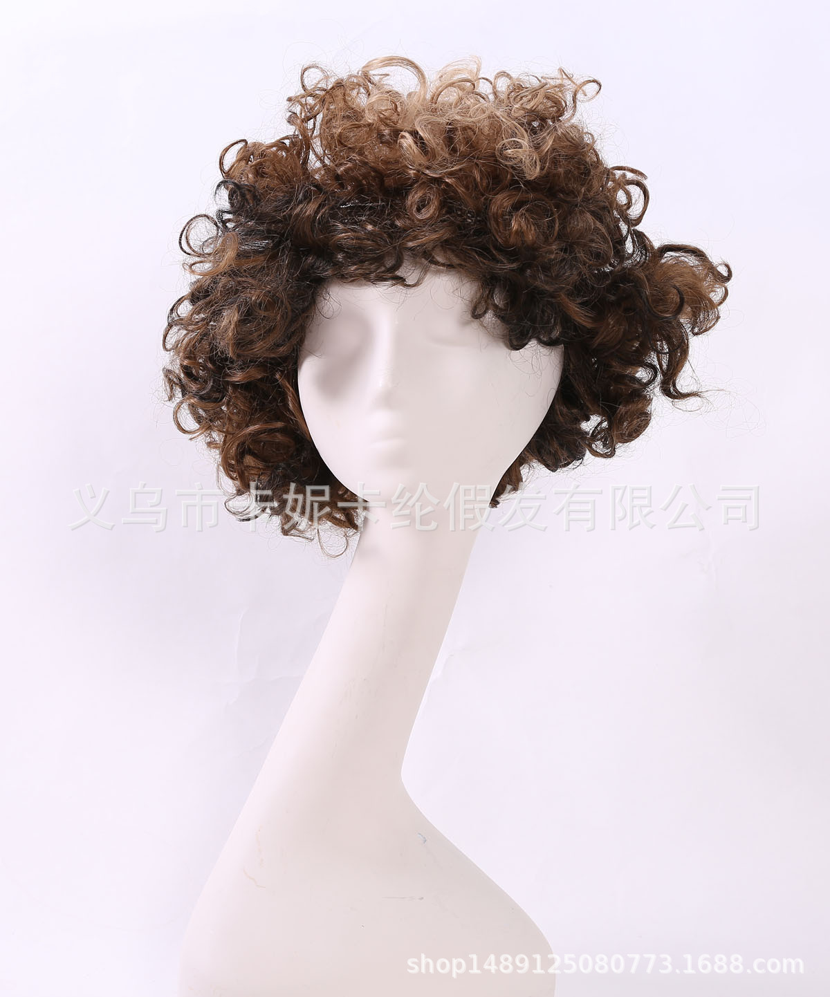 Peluca de abanico granate moda europea y americana