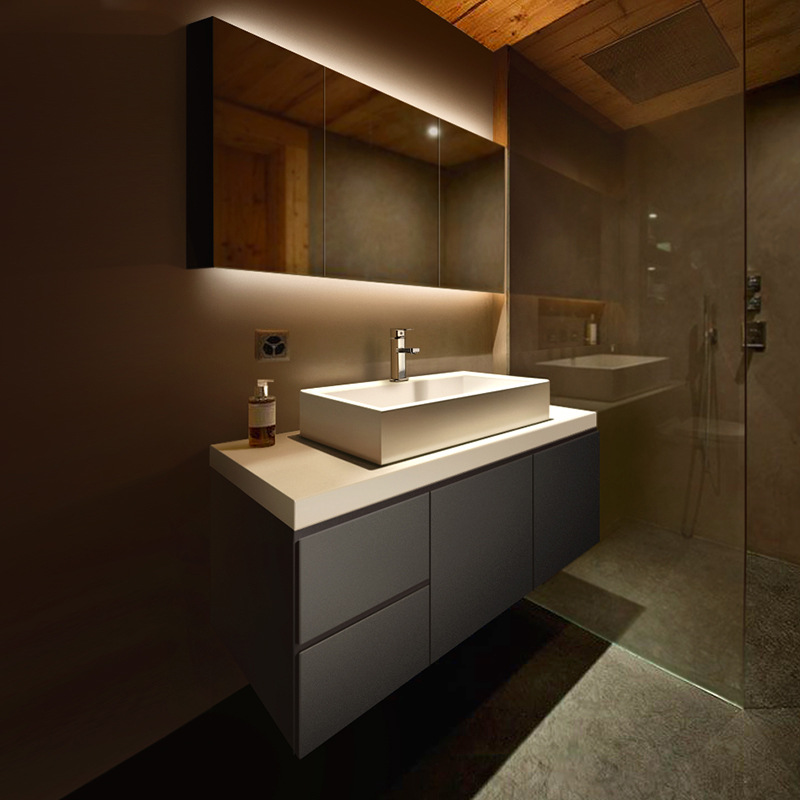 北欧浴室柜组合现代简约PVC卫浴洗手洗脸盆吊柜挂墙式卫生间洁具|ms