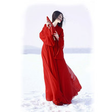 魏晋风汉服女装新款古风中国风复古汉服女款cosplay服装古装红色