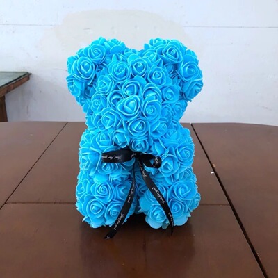 20cm25cm Bubble bear PE Spend eternity rose Artificial Flower Bear hug Gift box