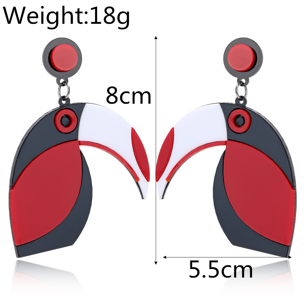 New Fashion Simple Exaggerated Acrylic Parrot Earrings Trend Earrings display picture 1