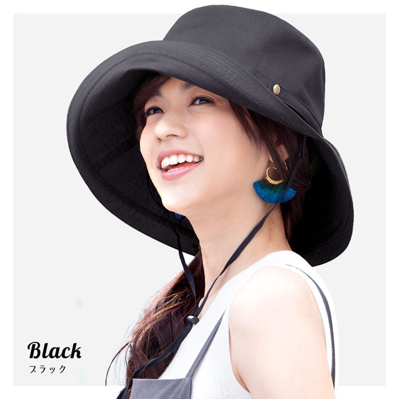 日本官網款防紫外線帽子女夏季遮陽帽 休閑平頂盆帽可折疊漁夫帽