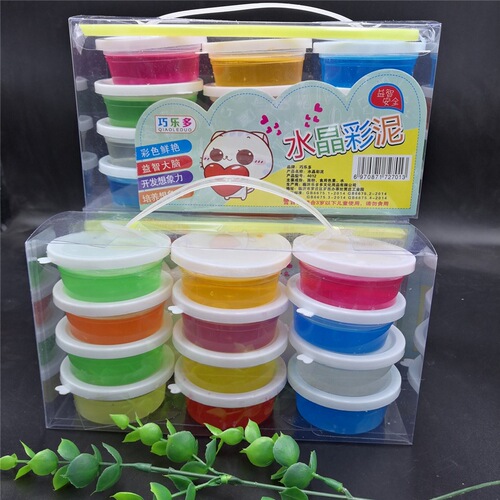 Children's Crystal Color Clay Ultra-Light Crystal Clay Plasticine Creative Clay 12 Colors Transparent Box