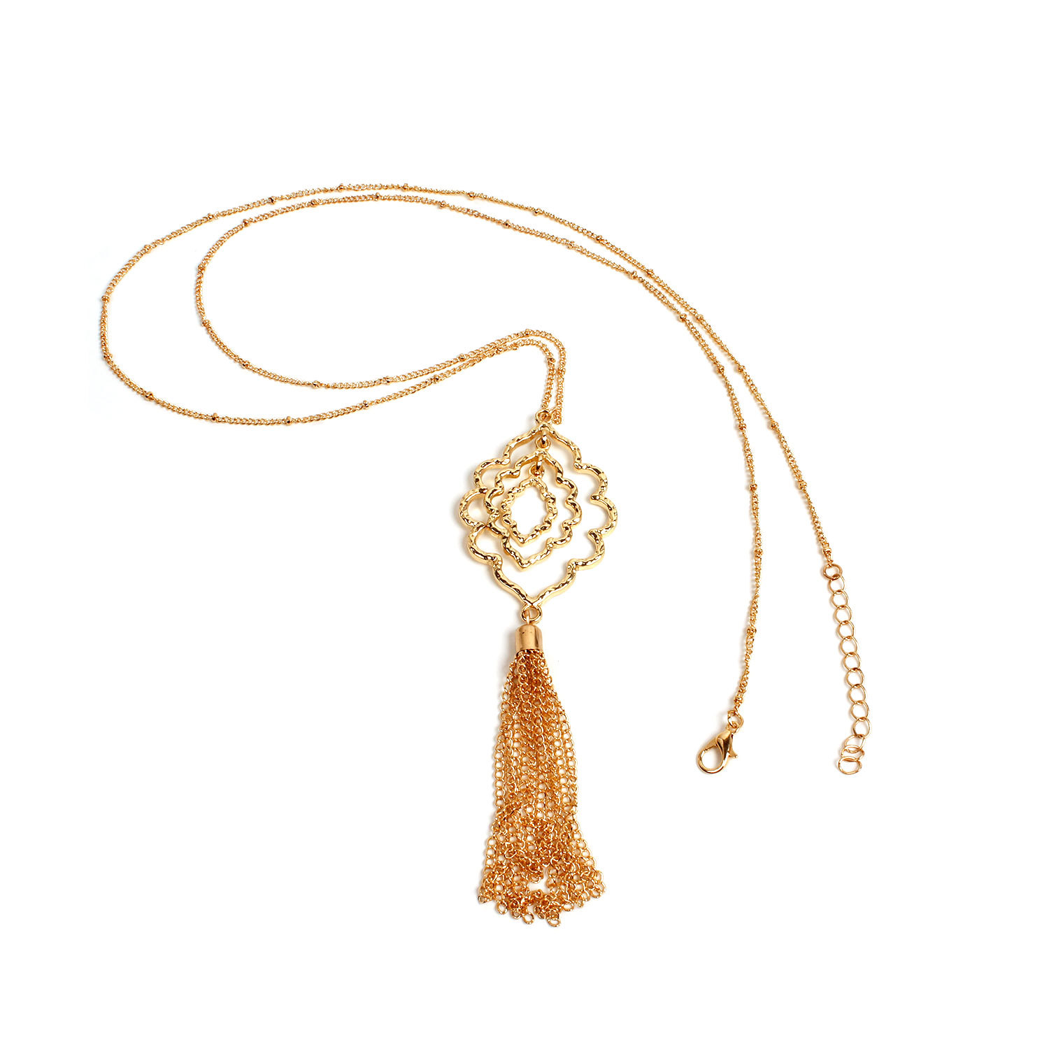 Women's Gender Exaggerated Geometric Round Tassel Alloy Y-necklaces Wholesale