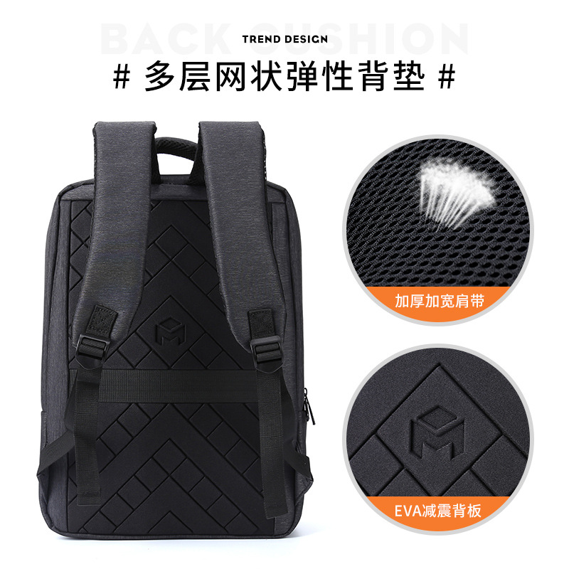 비즈니스 배낭 15.6 인치 컴퓨터 배낭 USB 충전 학생 가방 대용량 나일론 배낭 맞춤형 로고