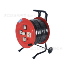 工程家用电缆盘移动电缆盘3*2.5㎡ 绕线盘拖线盘220V手提式收线器