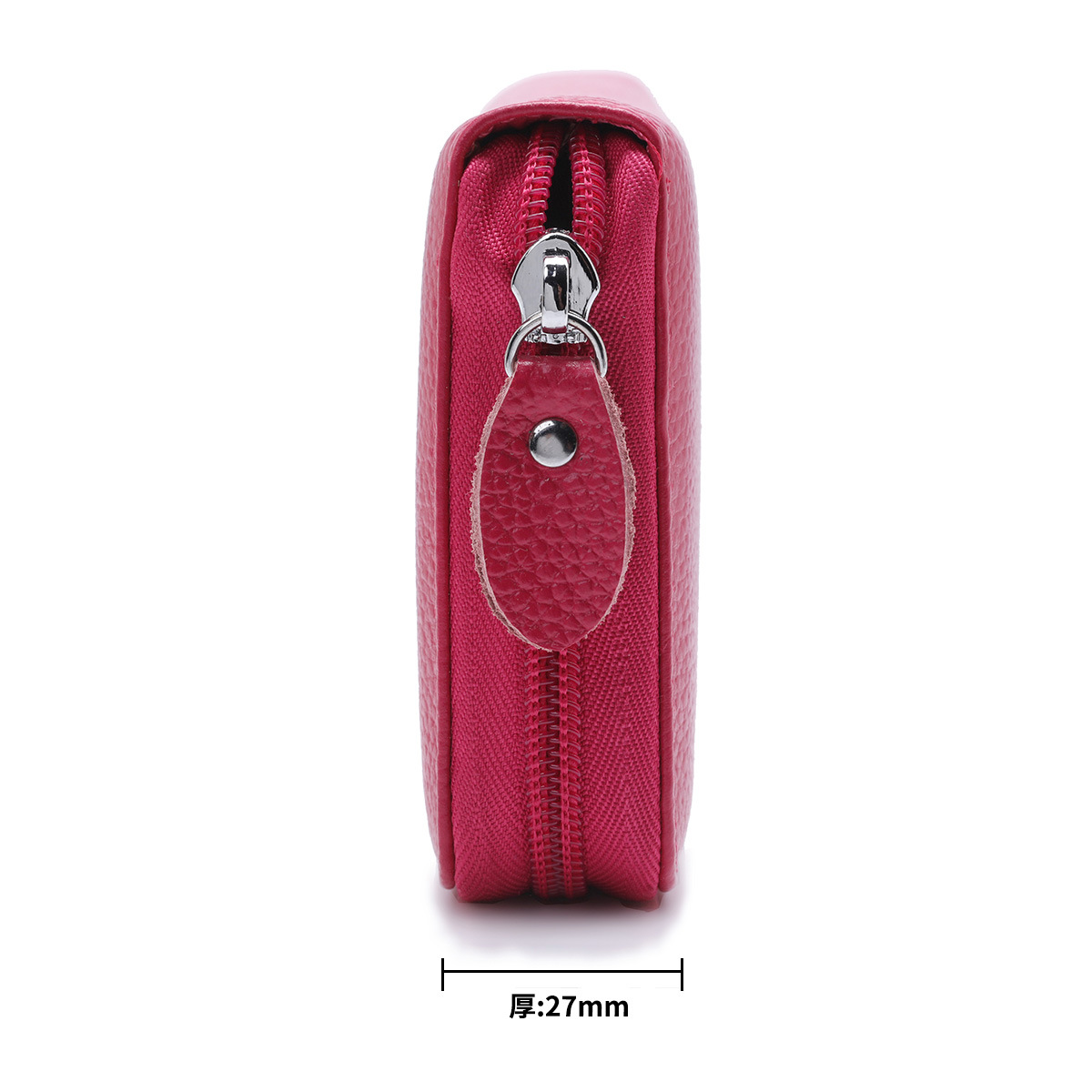 165g Weight Polyester Lining Material Zipper Closure Type Business, Travel Occasion Leather Material Solid Color Pattern Unisex Gender Fashion Style Square Shape Coffee, Pink, Purple, Red, Blue, Black Color Anti-rfid Creative Men's And Women's Leather Long Wallets Multi-function Zipper Wallet 33