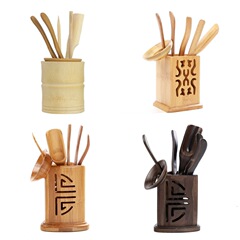 【超低價】茶道竹節六君子竹茶具配件竹製功夫茶道套裝一件代發