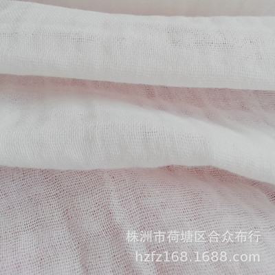 工厂直销全棉三层纱布 婴儿服装汗巾口水巾口罩布料 白色医用纱布