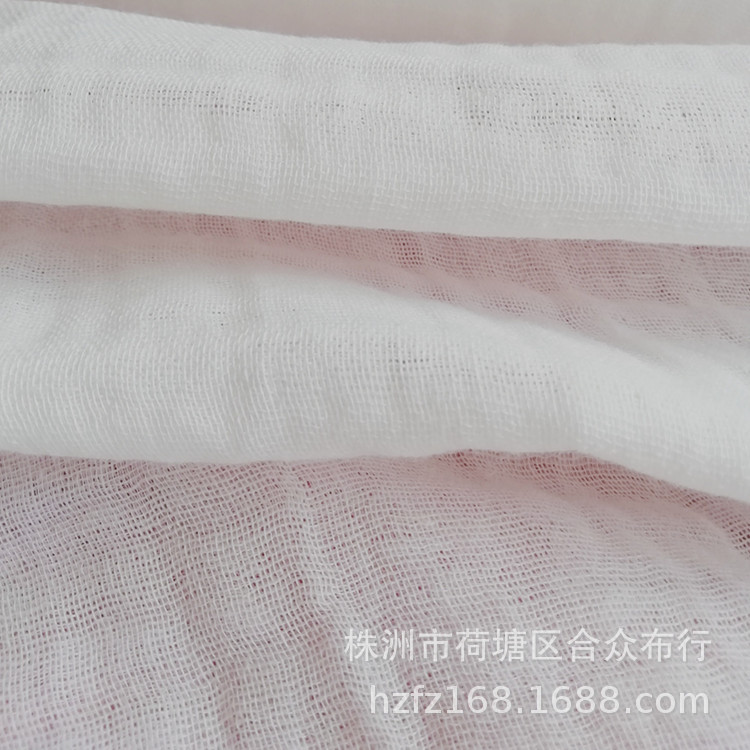 工厂直销全棉三层纱布 婴儿服装汗巾口水巾口罩布料 白色医用纱布