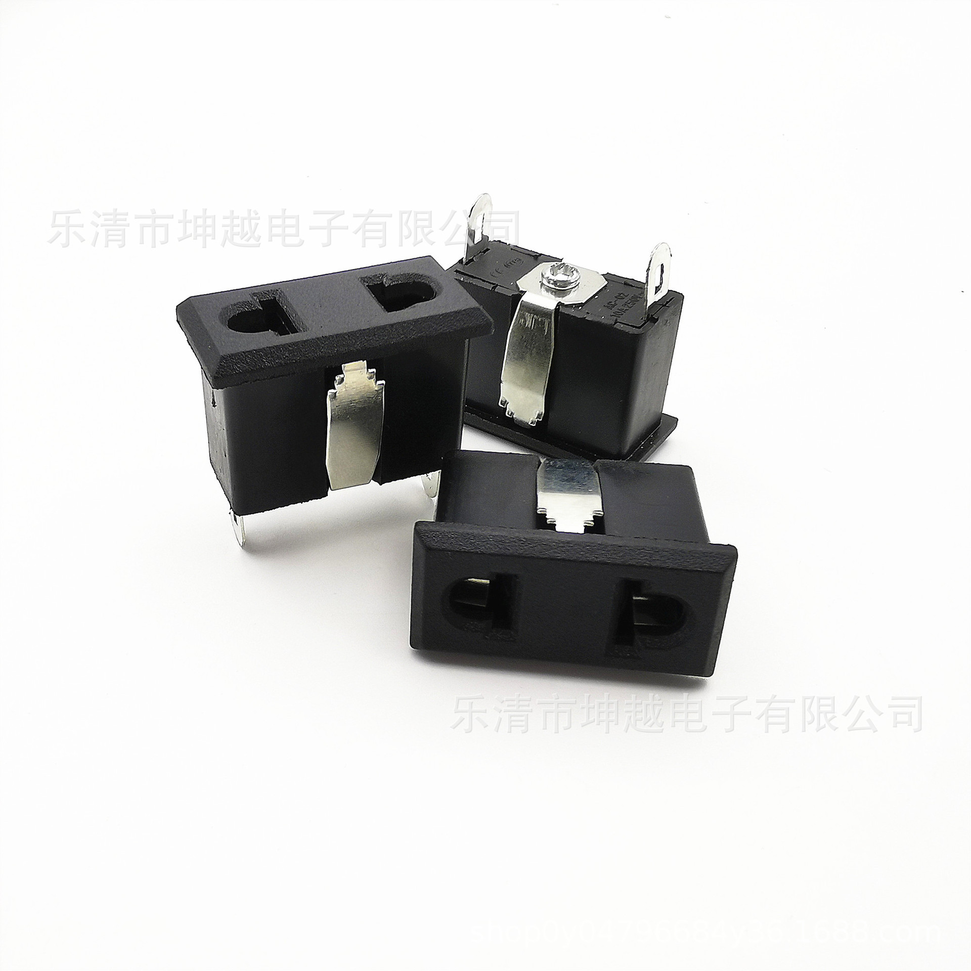 AC插座AC-09A 黑色2孔插座 母座 2脚卡式嵌入式 AC电源插座
