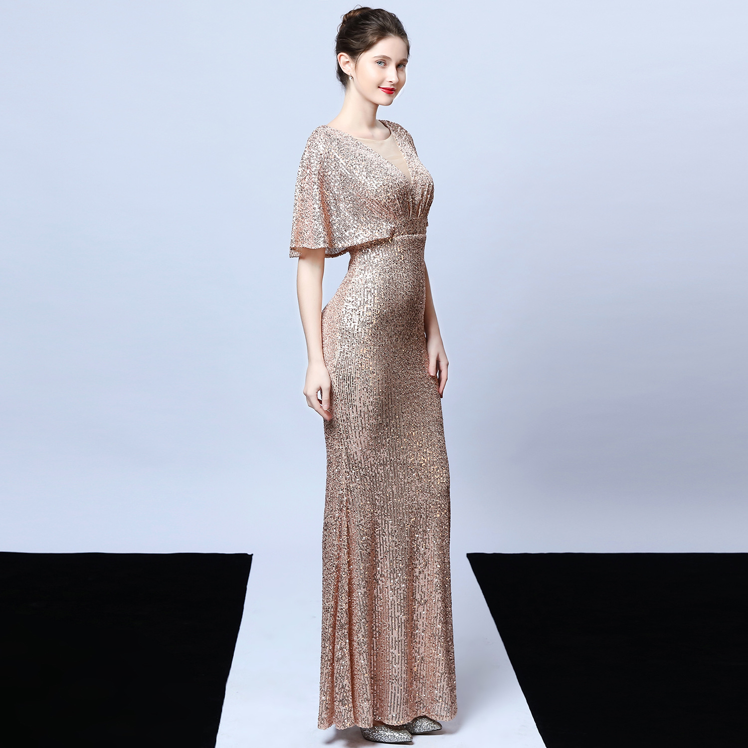 D9226 1430K VÁY ĐẦM LIỀN THÂN DỰ TIỆC NỮ YIEOUBA MÙA XUÂN THU ĐÔNG KIỂU ĐUÔI CÁ THỜI TRANG NỮ G04 SẢN PHẨM MỚI