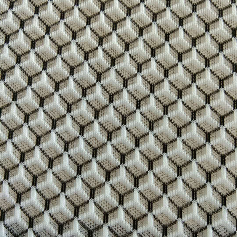 厂家直销蜂巢提花网眼布 鞋材箱包座椅面料 经编提花三明治网布