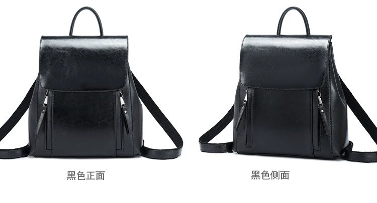 trendy sling bags Backpack women's 2022 new leather women's bag fashion oil wax cowhide backpack women's schoolbag stylish eco friendly backpacks