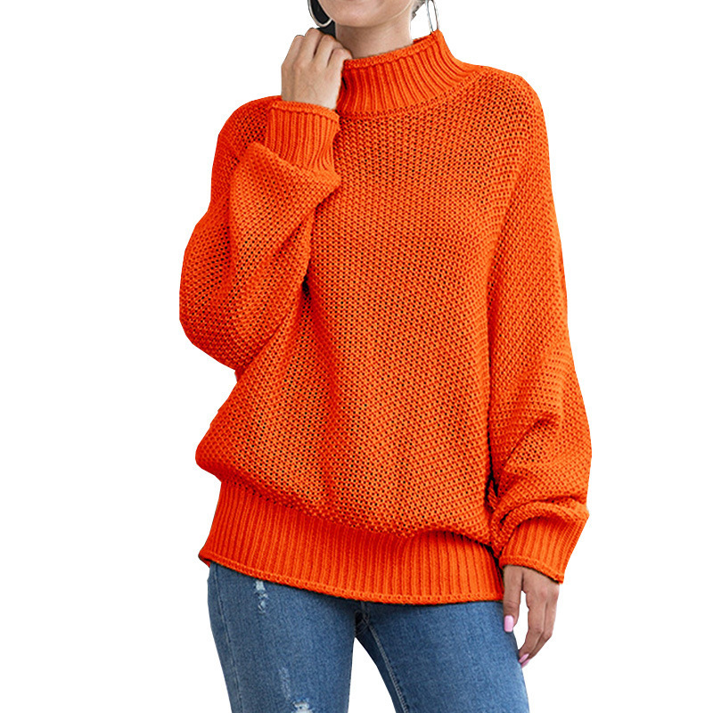 Suéter de punto grueso de exportación europeo y americano para mujer, éxito de ventas en Amazon para otoño e invierno 2025, con bordes enrollados y mangas de murciélago, YW1008