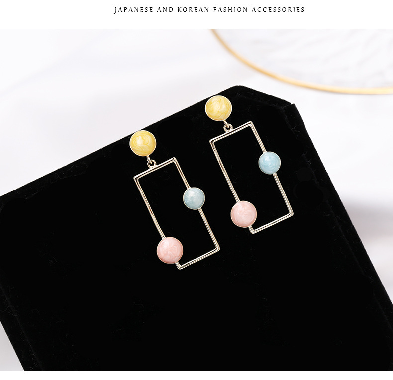 Temperament Simple Geometric Drop Oil Painted Earrings Earrings display picture 11