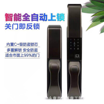 全自動指紋鎖密碼鎖智能門鎖防盜家用電子鎖指紋源直銷遠程開鎖
