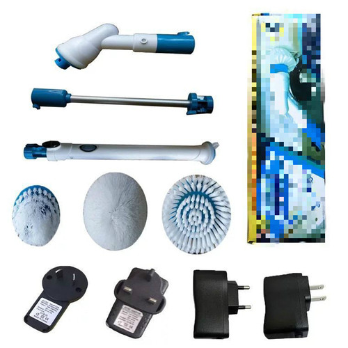 Rechargeable electric cleaning brush Long handle retractable floor tile bath brush Home wireless cleaning brush