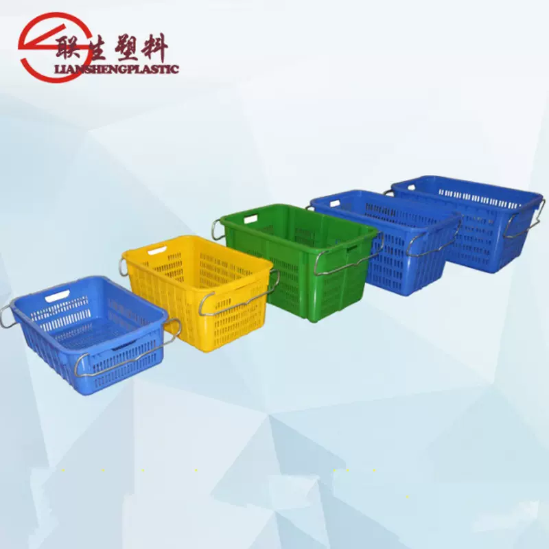 塑料菜箩农场蔬果菜筐加厚带铁耳果框蔬菜筐厂家批发