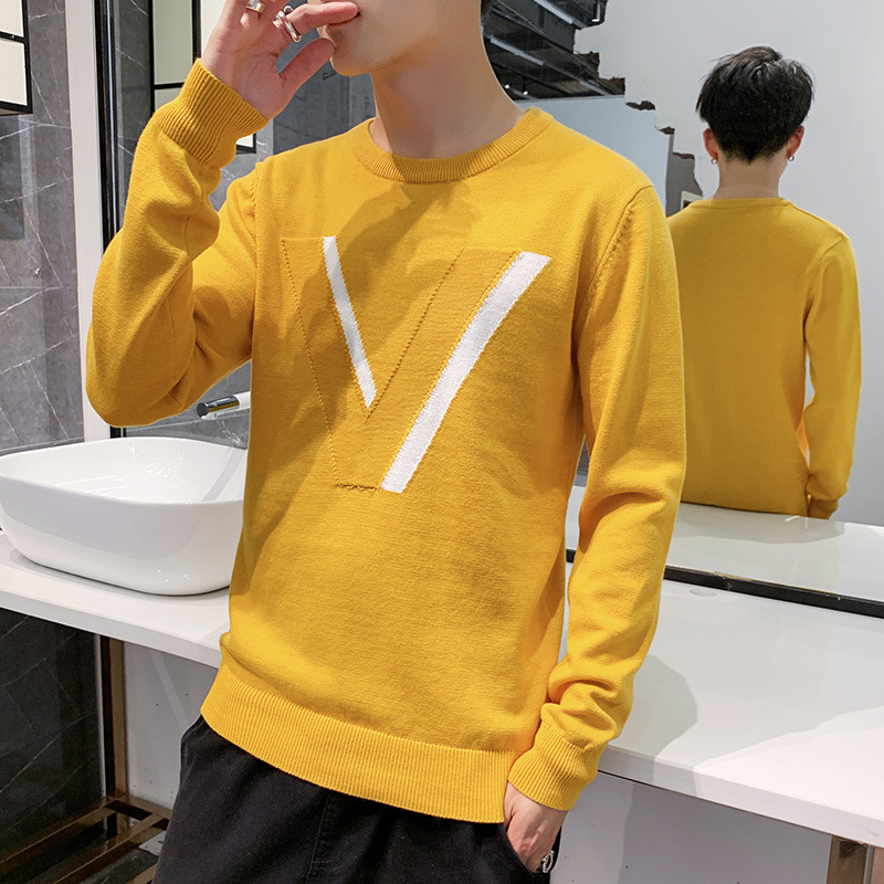 Chaopai man T-shirts sweater Korean Edition Self cultivation Primer Sweater Autumn and winter new pattern fashion Sweater Sweater clothes