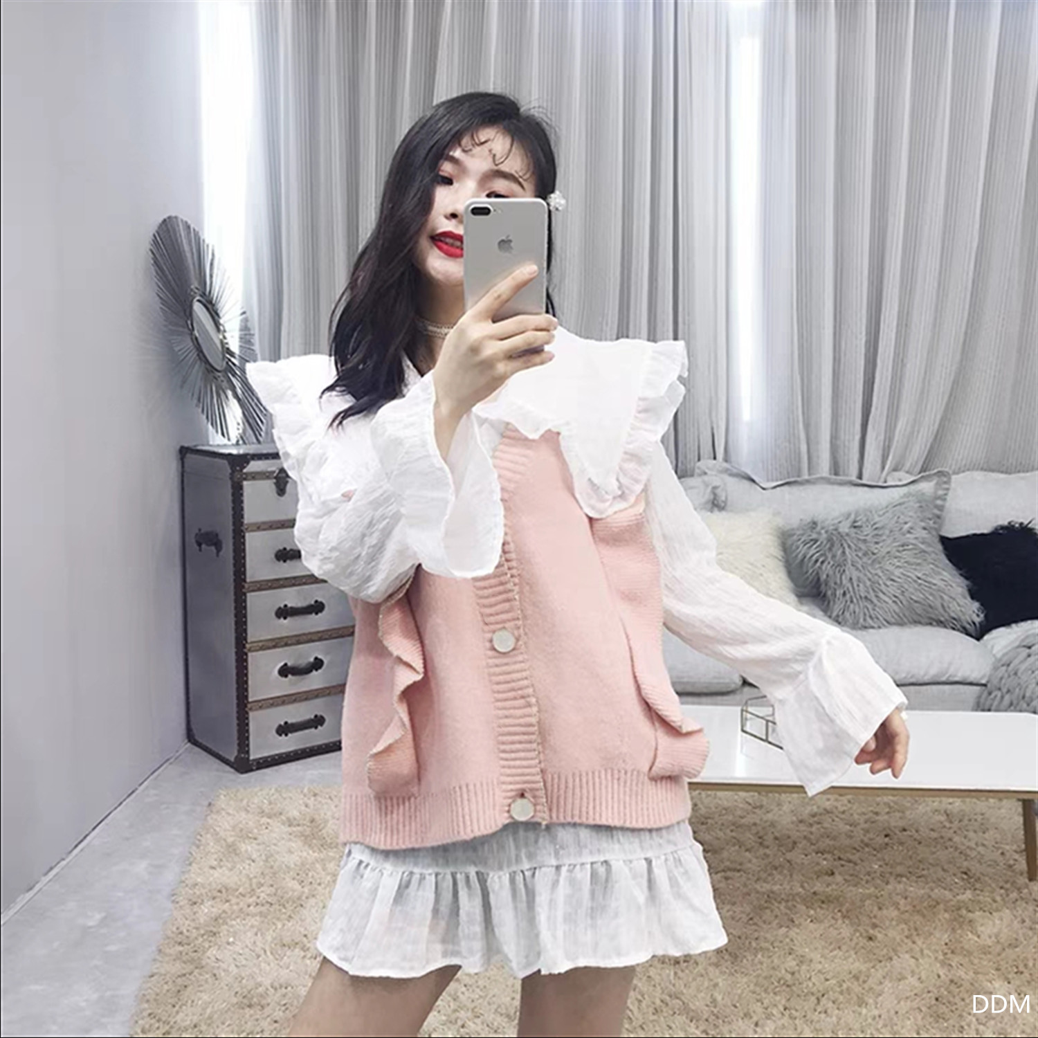 Gilet femme en Mouton cachemire - Ref 3316450 Image 41