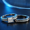 Wedding ring, zirconium for beloved, suitable for import, micro incrustation, European style