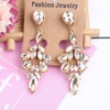 Crystal earings, metal earrings, accessory, bright catchy style, Korean style, wholesale