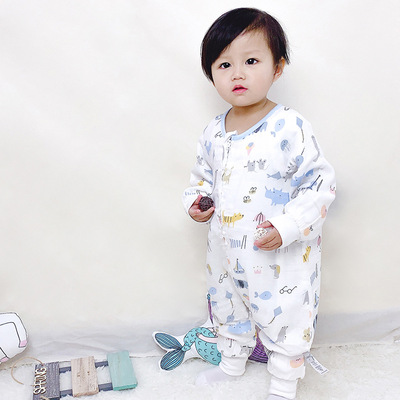 Basics new pattern baby Sleeping bag Bamboo Cotton Gauze baby pajamas children Anti Tipi On behalf of