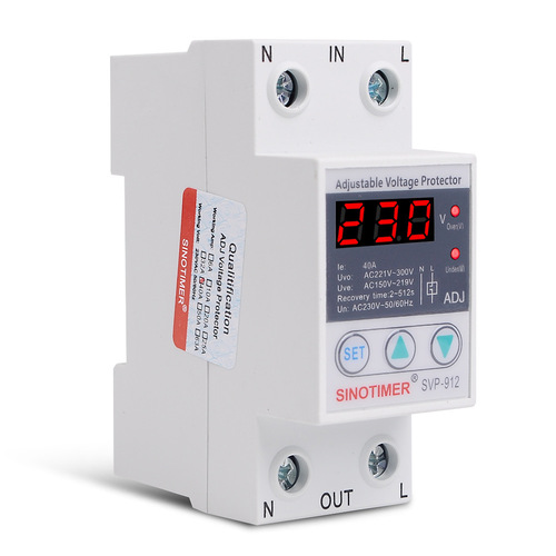 SVP-912 Adjustable self-restoring intelligent overvoltage and undervoltage protector delay automatic reset switch 220V