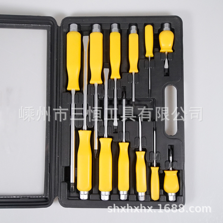 供应多用批 多功能 螺丝刀 敲击批 12件套兰穿心黄穿心催塑盒套装