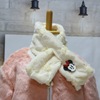 men and women keep warm Plush Mink like Fur Collar Autumn and winter Beige Embroidery children scarf Two-sided Fur collar