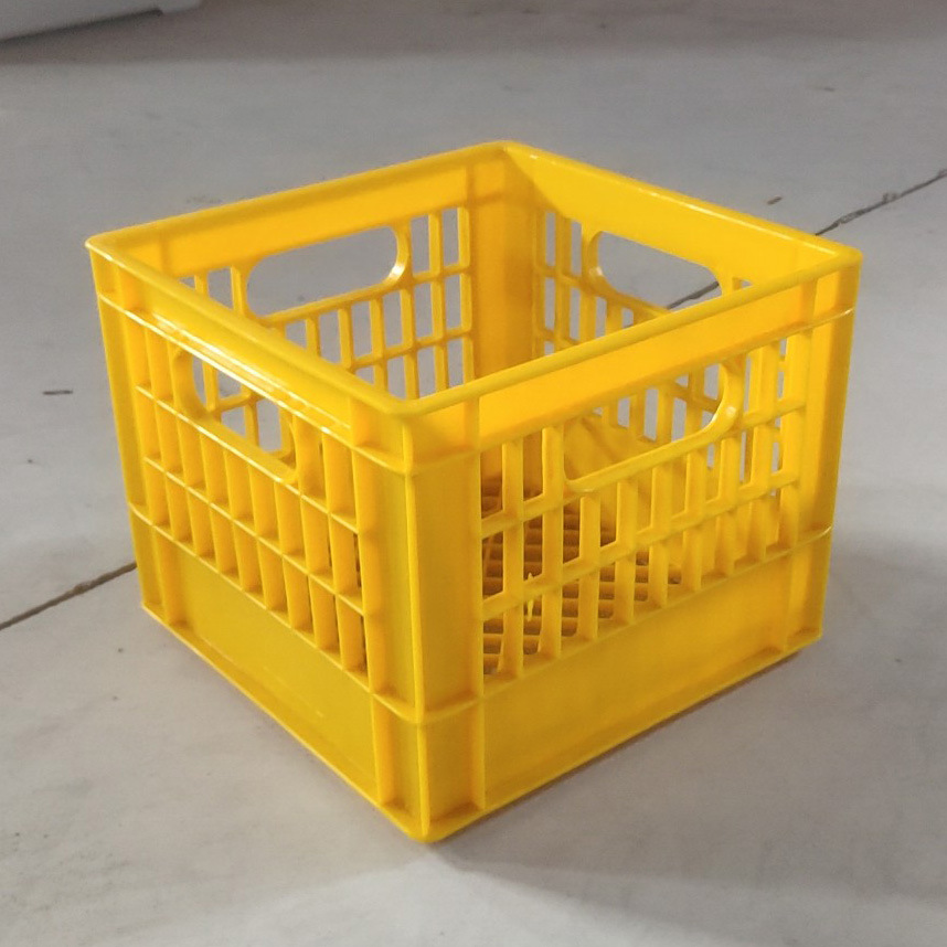 Caja de huevo cuadrada de plástico caja de leche de soja bebida alimentos rotación canasta entrega de leche logística malla especial caja de verduras